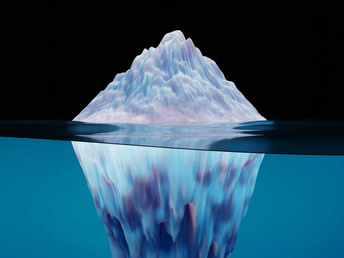 原因究明のイメージとして、氷山の一角のイメージ図